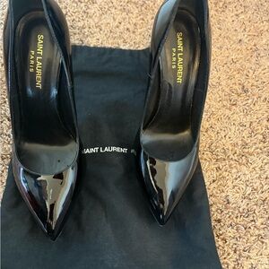 Saint Laurent Black Patent Leather Women's Heels Shoes Pumps 38.5 US8